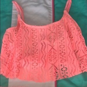 Tribal Flounce Coral Bikini Top